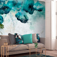 VLIESTAPETE Grau 150/105 cm - Grau/Grün, Textil (150/1cm) - KUNSTLOFT