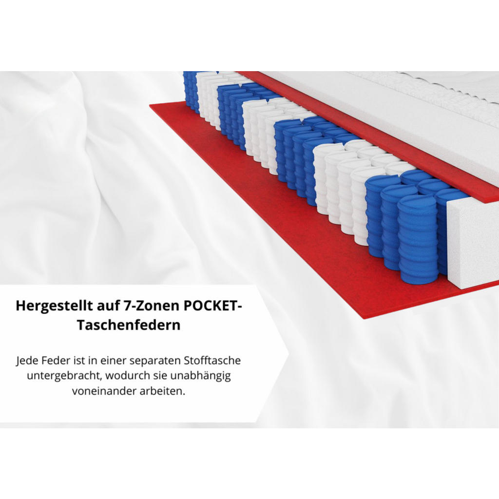 Thumbnail - Marpur Taschenfederkernmatratze, Schwarz, Textil, H3, 90x200 cm, Oeko-Tex® Standard 100, Schlafzimmer, Matratzen Shop, M...