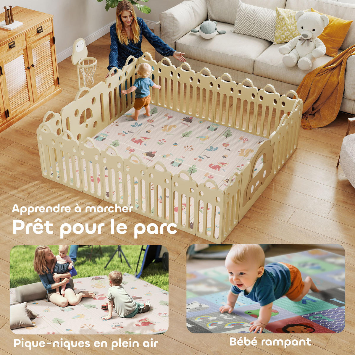 SPIELMATTE DE-18923 faltbar, 180x150 cm Multicolor - Multicolor, Kunststoff (150/180cm) - ComfortXL
