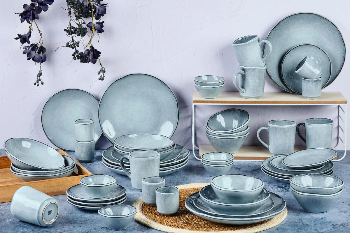KOMPLETTSERVICE Cloud - 48er-Set - Sturmgrau - Grau, Keramik (1/1/1cm) - Björn