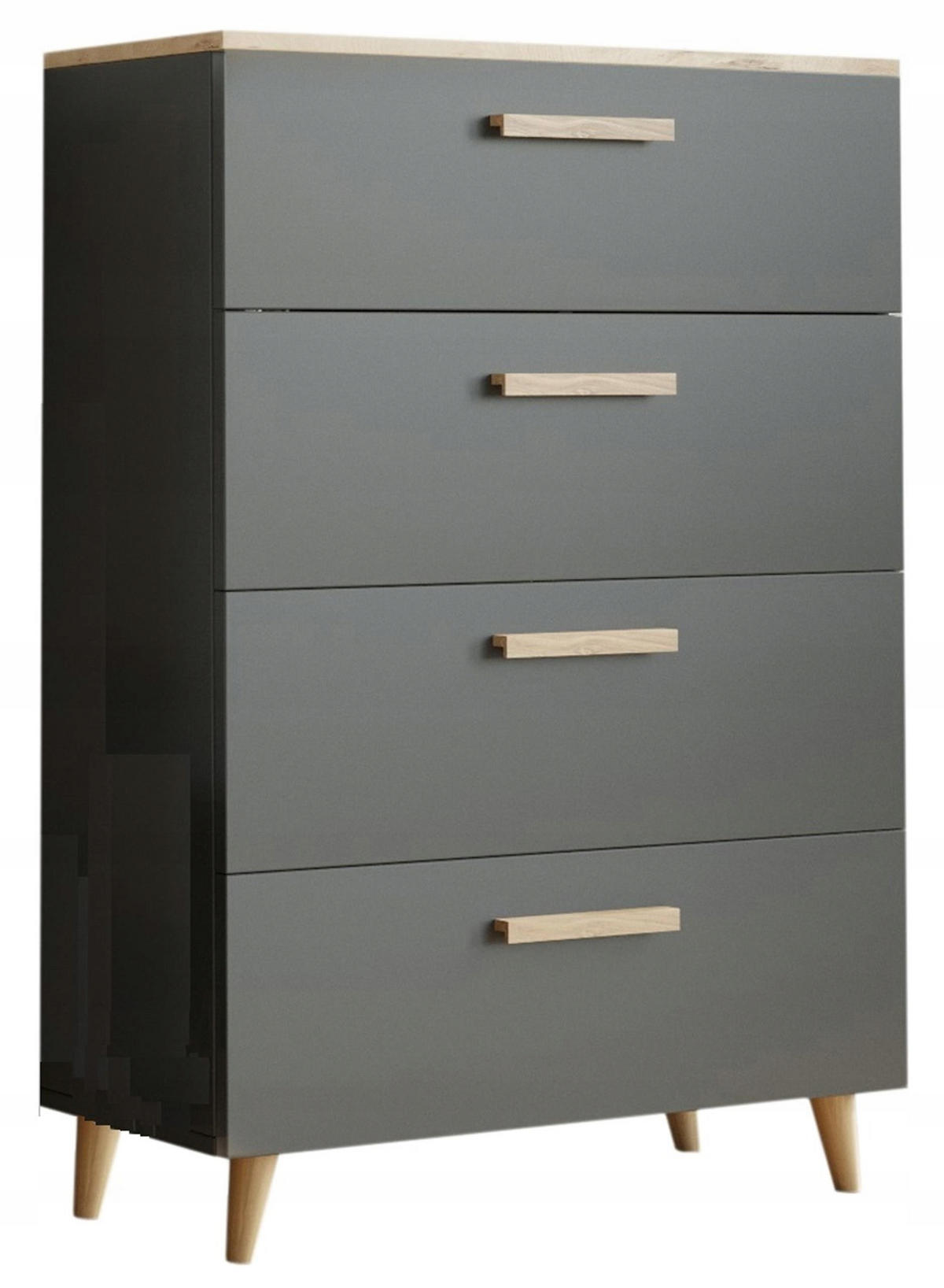 KOMMODE Oslo Anthrazit-Artisan Eiche 80/40/112 cm - Multicolor, Holzwerkstoff (80/112/40cm) - Matkam Möbel