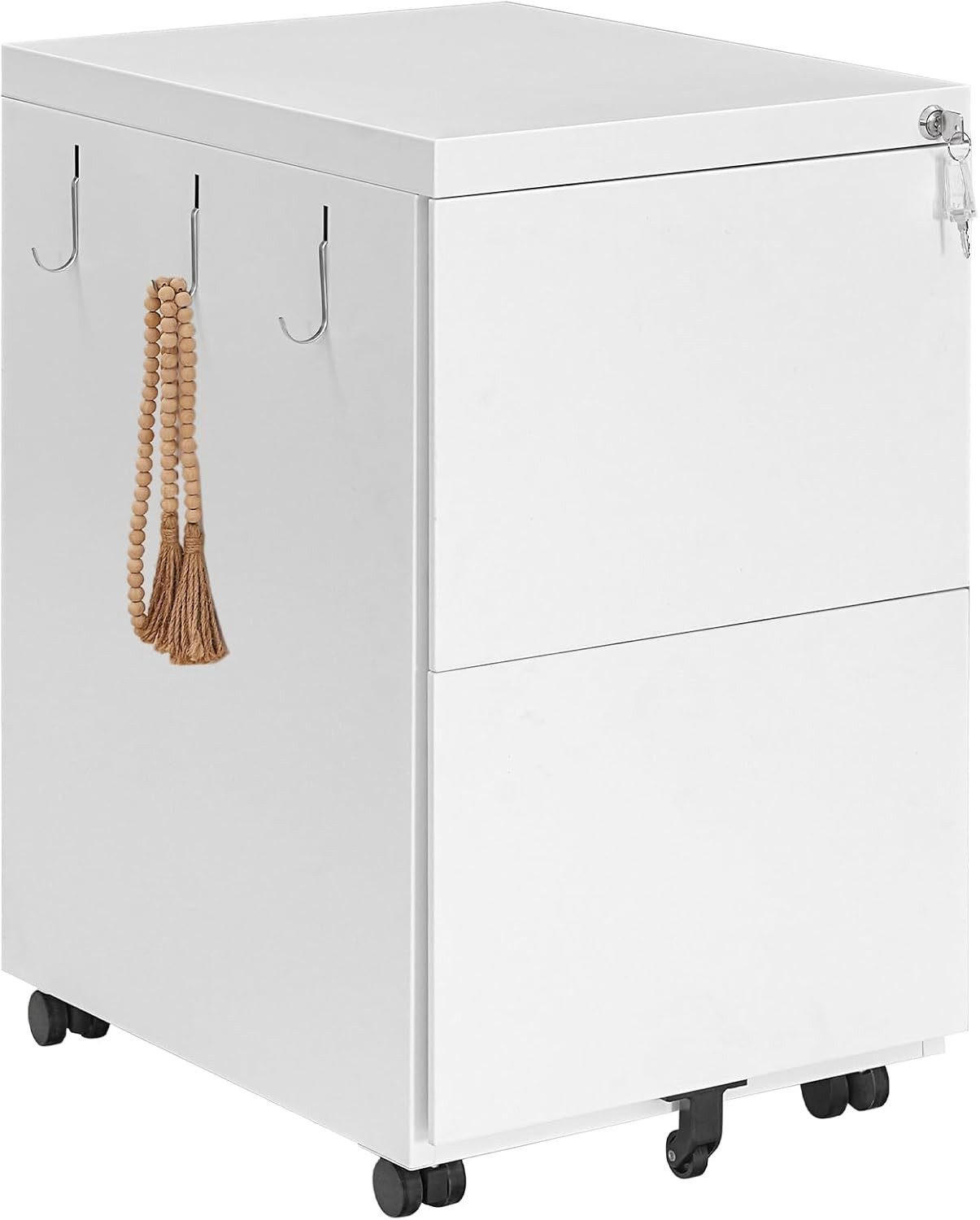 AKTENSCHRANK Weiß mit 2 Schubladen - Weiß, Metall (52/67/39cm) - Hoobro