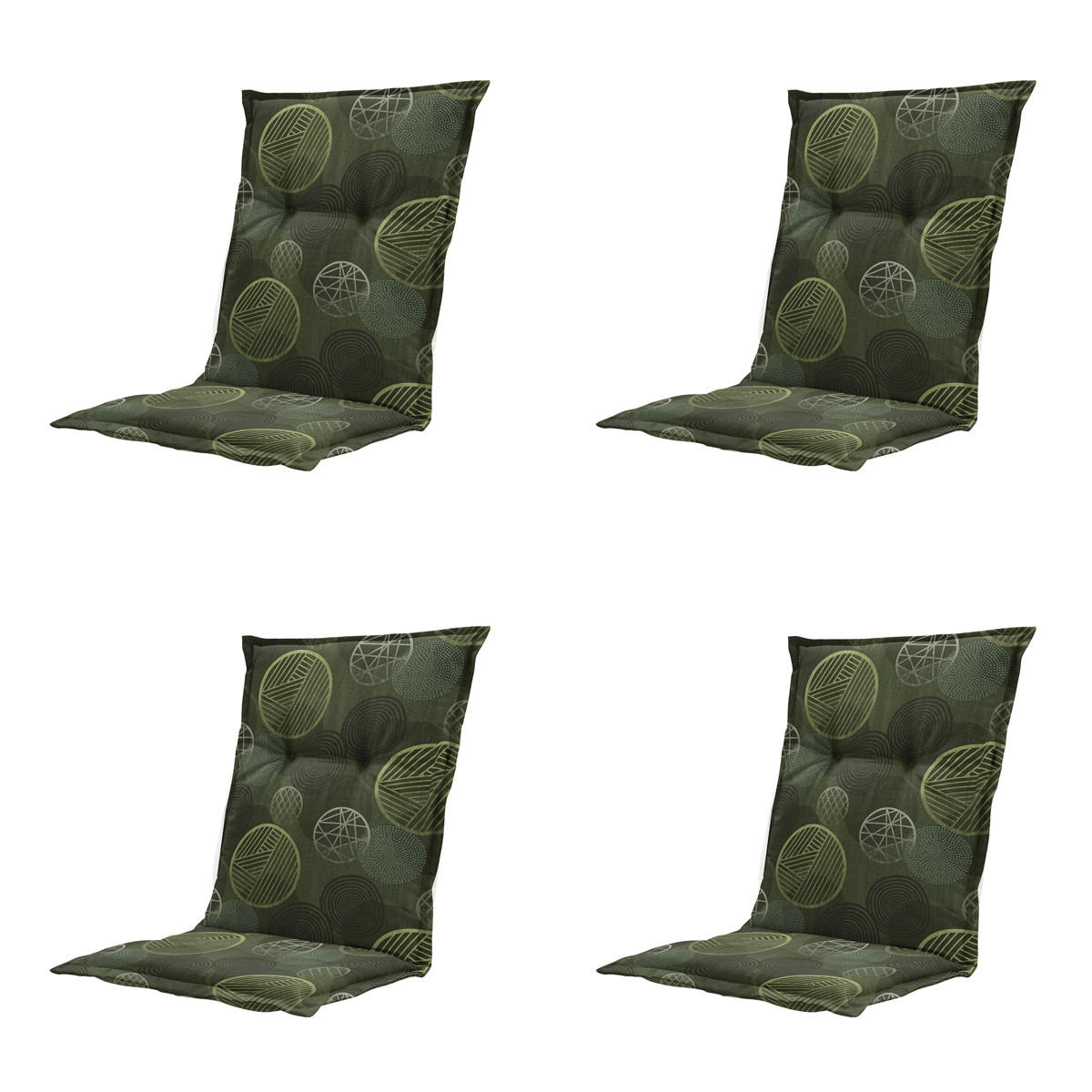 GARTENSTUHLKISSEN Kreis 105/50 cm 4er-Set - Grün, Textil (50/6/105cm) - Madison