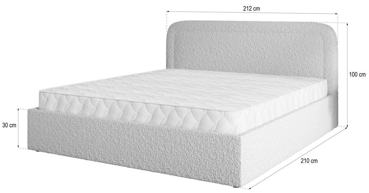 POLSTERBETT BENIRA Q 200x200 cm mit Bettkästen - Creme - Creme, Holz/Textil - MASSENO