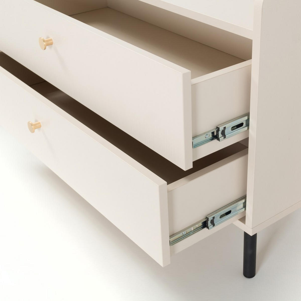 BÜCHERREGAL Gloria mit 2 Schubalden und 1 Tür - Beige/Schwarz, Holzwerkstoff/Metall (103/42/42cm) - Beautysofa