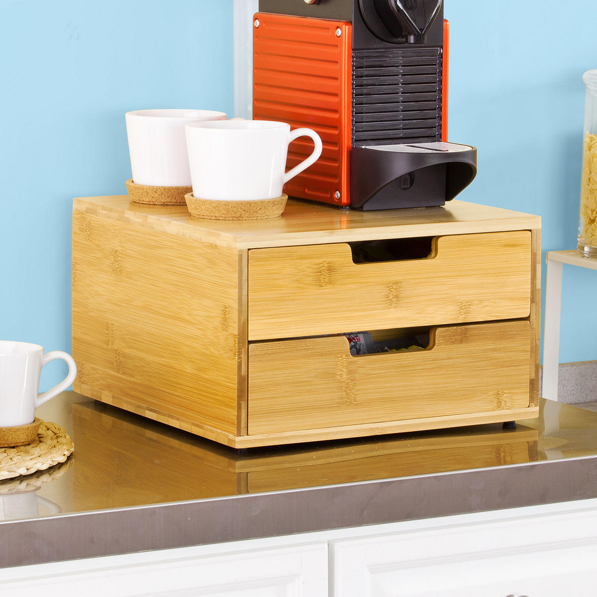 KAFFEE-KAPSELSTÄNDER Natur - Naturfarben, Holz (30/18/31cm) - SoBuy