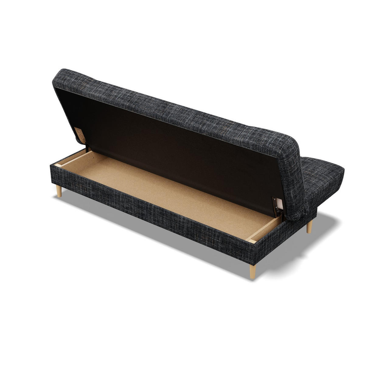 SOFA 3-SITZER MIT SCHLAFFUNKTION SAVANA Dunkelgrau - Dunkelgrau, Textil (93/96/200cm) - Mebligo