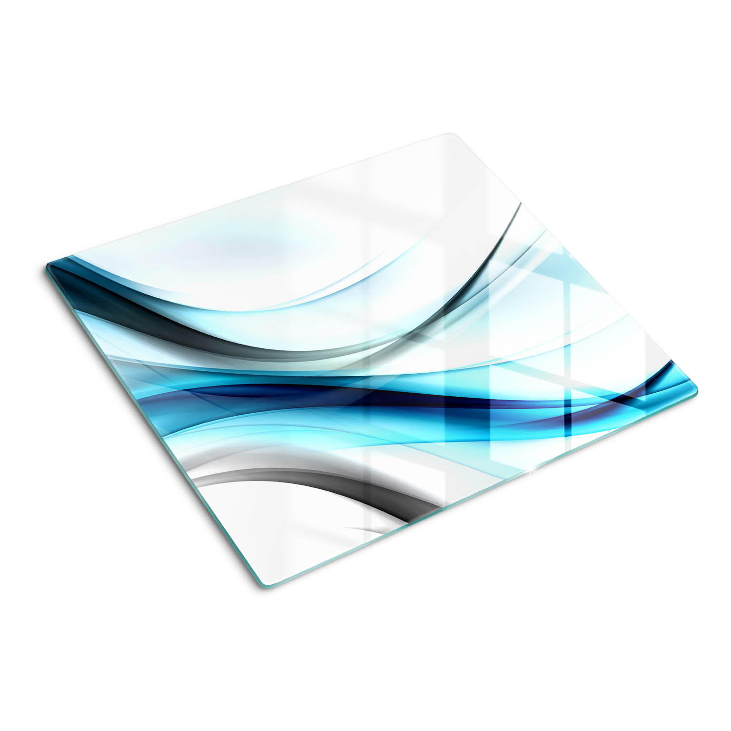 GLASPLATTE 60x52 cm Abstrakte Wellen - Braun, Glas (60/0.4/52cm) - TULUP