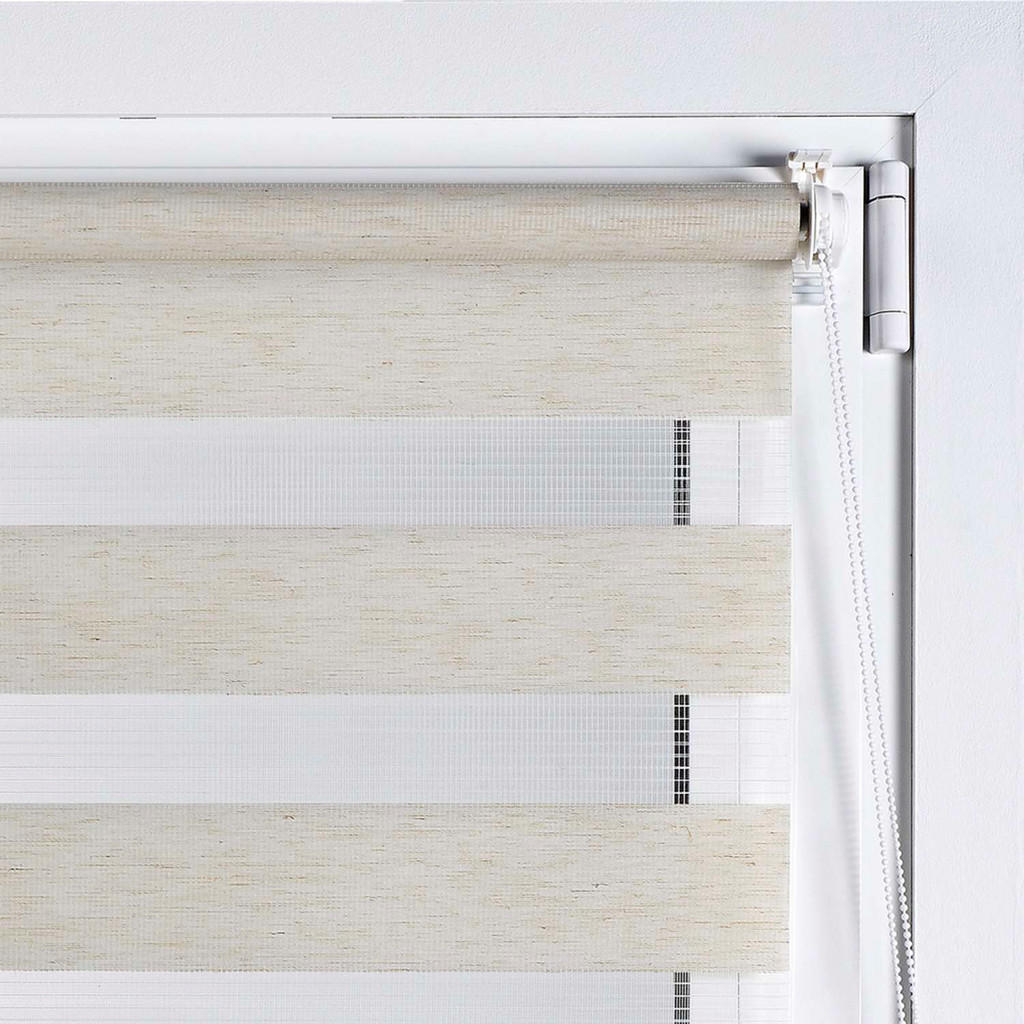 Thumbnail - Storesdeco Doppelrollo, Beige, Kunststoff, Uni, Rechteckig, 120x180 cm, CE, Wohntextilien, Rollos & Jalousien, Rollos, D...