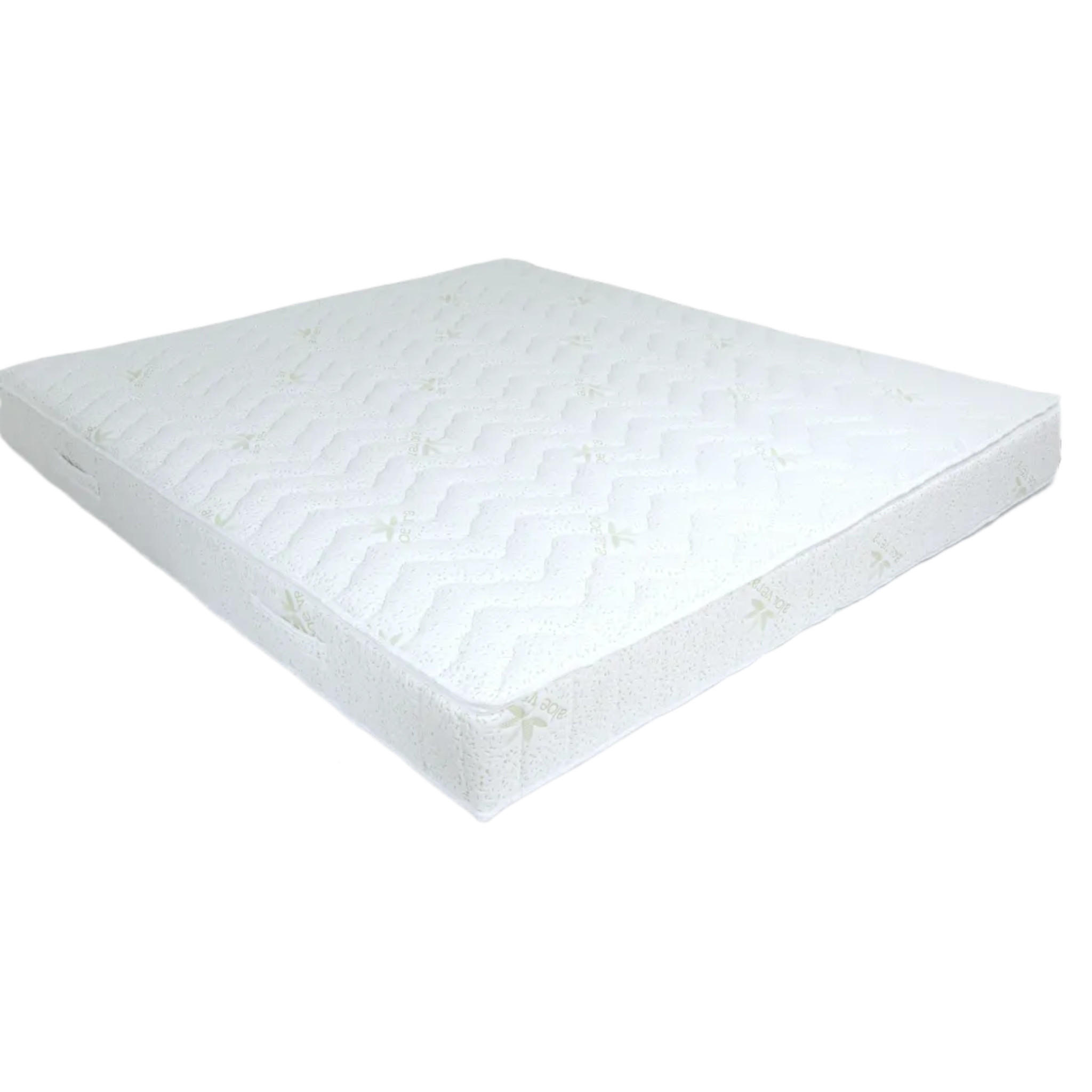 LATEXMATRATZE Aloe Vera 90x190 Höhe 18 cm H3 – 7 Zonen, 3-Schicht-Kern, Bezug mit Aloe Vera - Weiß, Textil - Letti Moderni