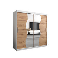 SCHWEBETÜRENSCHRANK 200/200/62 2-türig - Silberfarben/Eiche Artisan, Holz/Kunststoff (200/200/62cm) - MÖBEL KRYSPOL