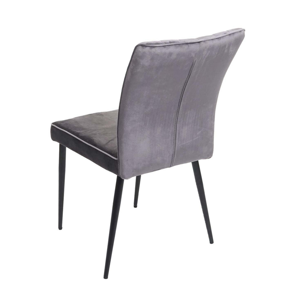 ESSZIMMERSTUHL 6er-Set 88x50x64cm Sitzhöhe 48cm Samt Metall Dunkelgrau - Dunkelgrau, Textil (50/88/64cm) - CHEFGASTRO