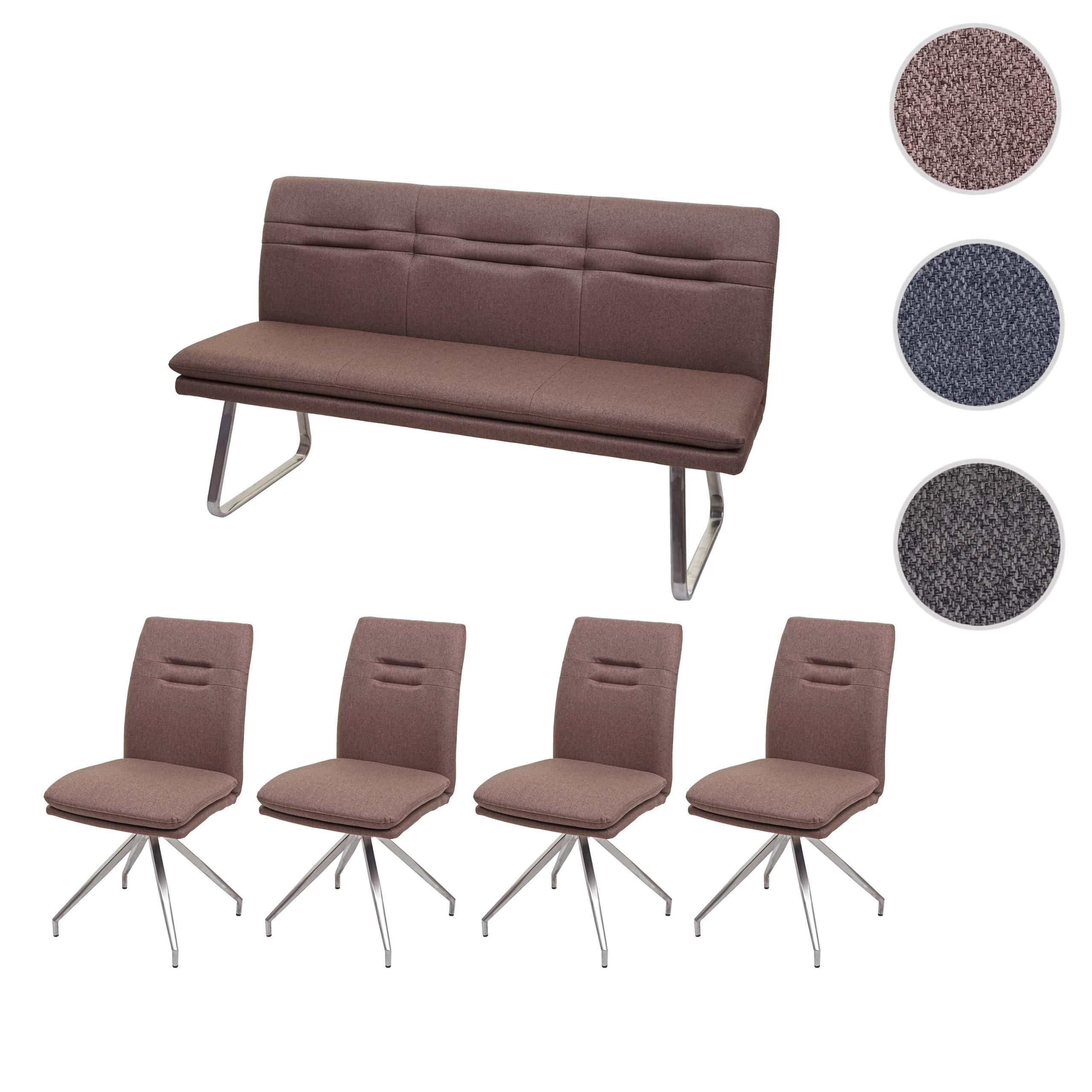 ESSZIMMER-SET Braun 5er-Set - Braun, Textil (160/90/60cm) - MCW