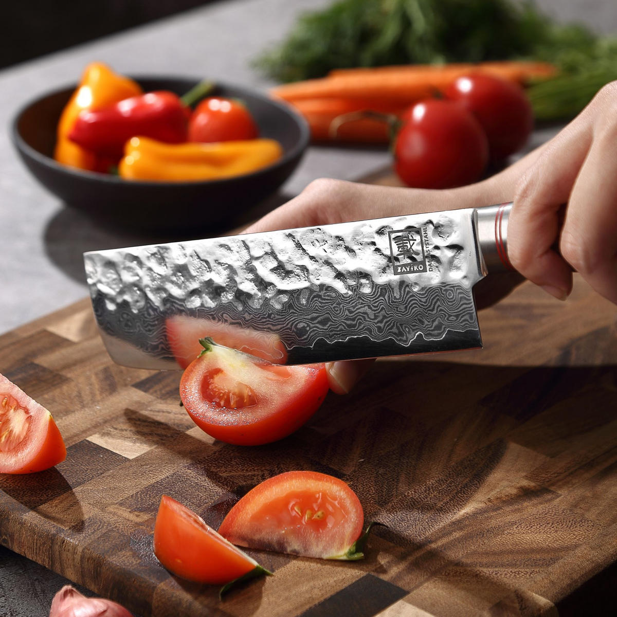 NAKIRIMESSER 17 cm - Braun, Holz/Metall (30cm) - Zayiko