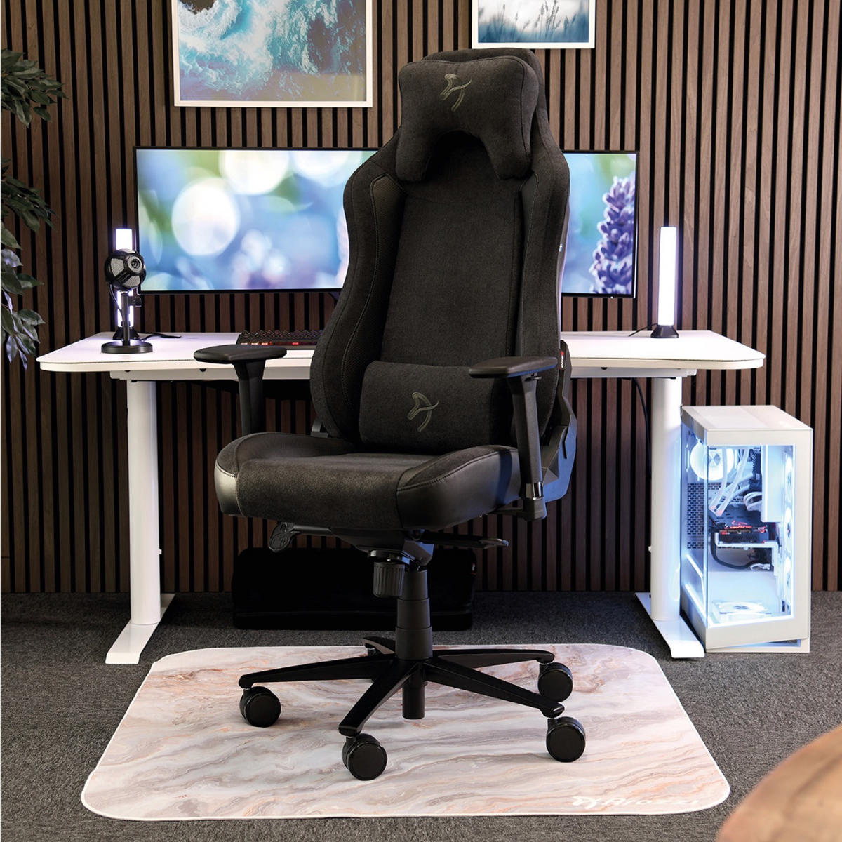 GAMINGSTUHL Vernazza Vento™ Reines Schwarz - Schwarz, Kunststoff/Textil (68/135/50cm) - Arozzi