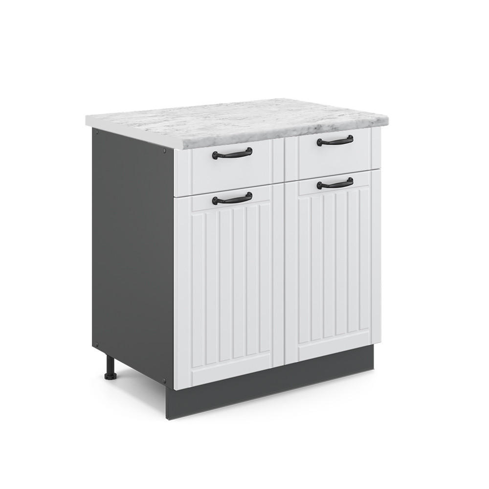 KÖKSUNDERSKÅP Fame-Line Vitt hus på landet 80 cm AP Marble Vit, Antracit 82/80/60 cm