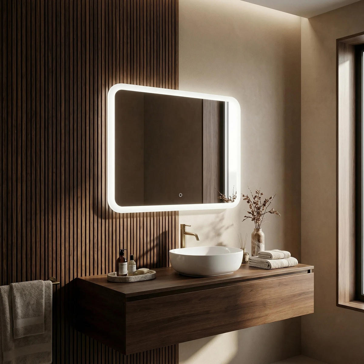 SPIEGEL Rea Led 80x60cm Top-3 - Transparent, Glas (60/2/80cm) - REA