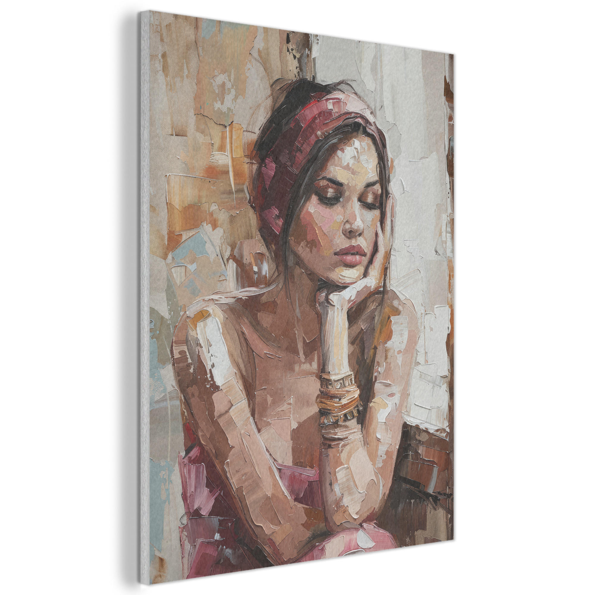 MuchoWow AKUSTICKÝ obraz Žena - vzhled malby - portrét - moderní 70x100 cm