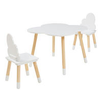 DĚTSKÁ SEDACÍ SOUPRAVA Epim - bílá, dřevo/kompozitní dřevo (60/44/60cm) - [en.casa]