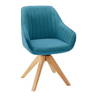 ARMLEHNSTUHL Leonie Petrol Webstoff Drehbar Gepolstert - Petrol, Holz (60/82/61cm) - Bessagi Home