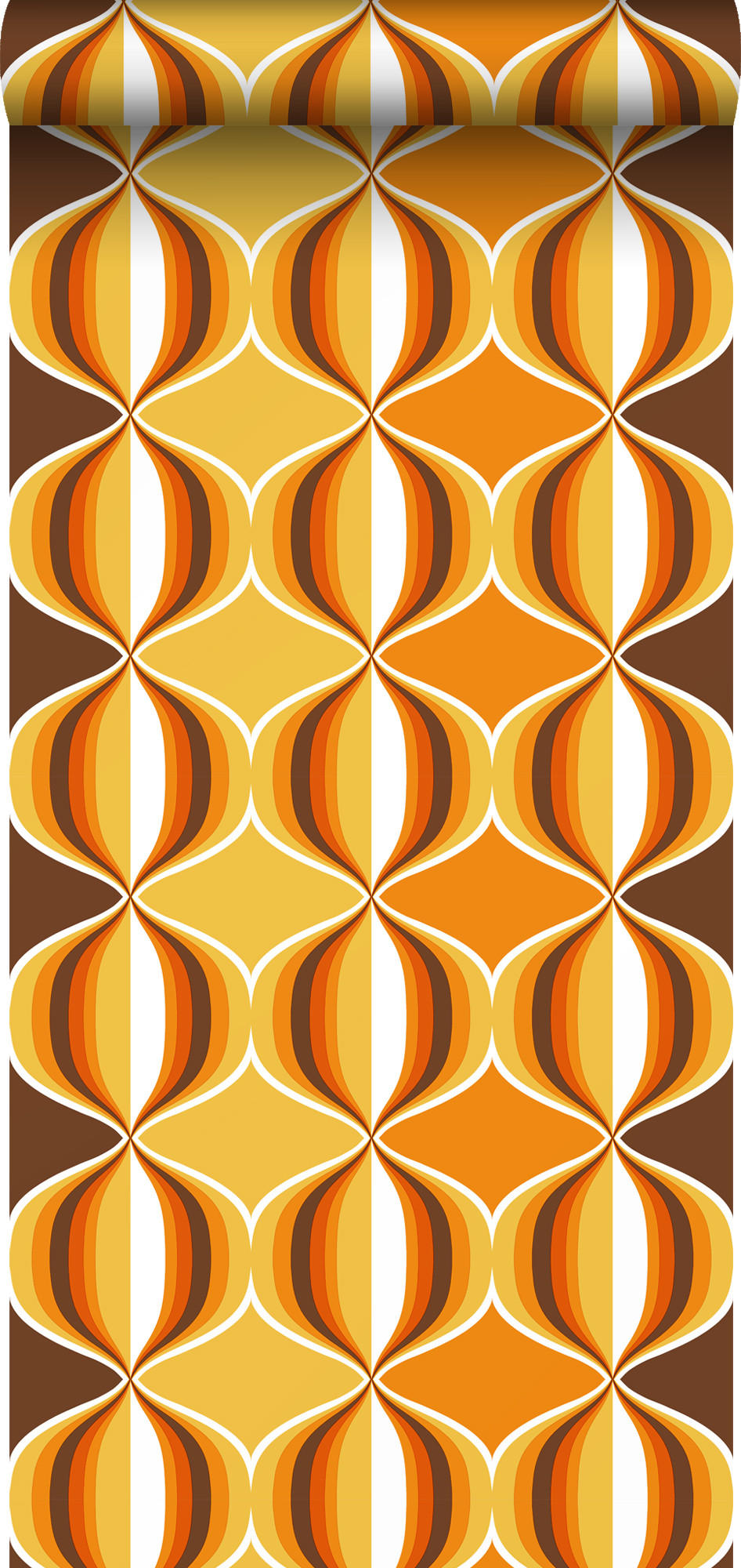 TAPETE Retro-Ornamente 53 cm x 10.05 m - Orange, Papier (53/1000cm) - Sanders & Sanders