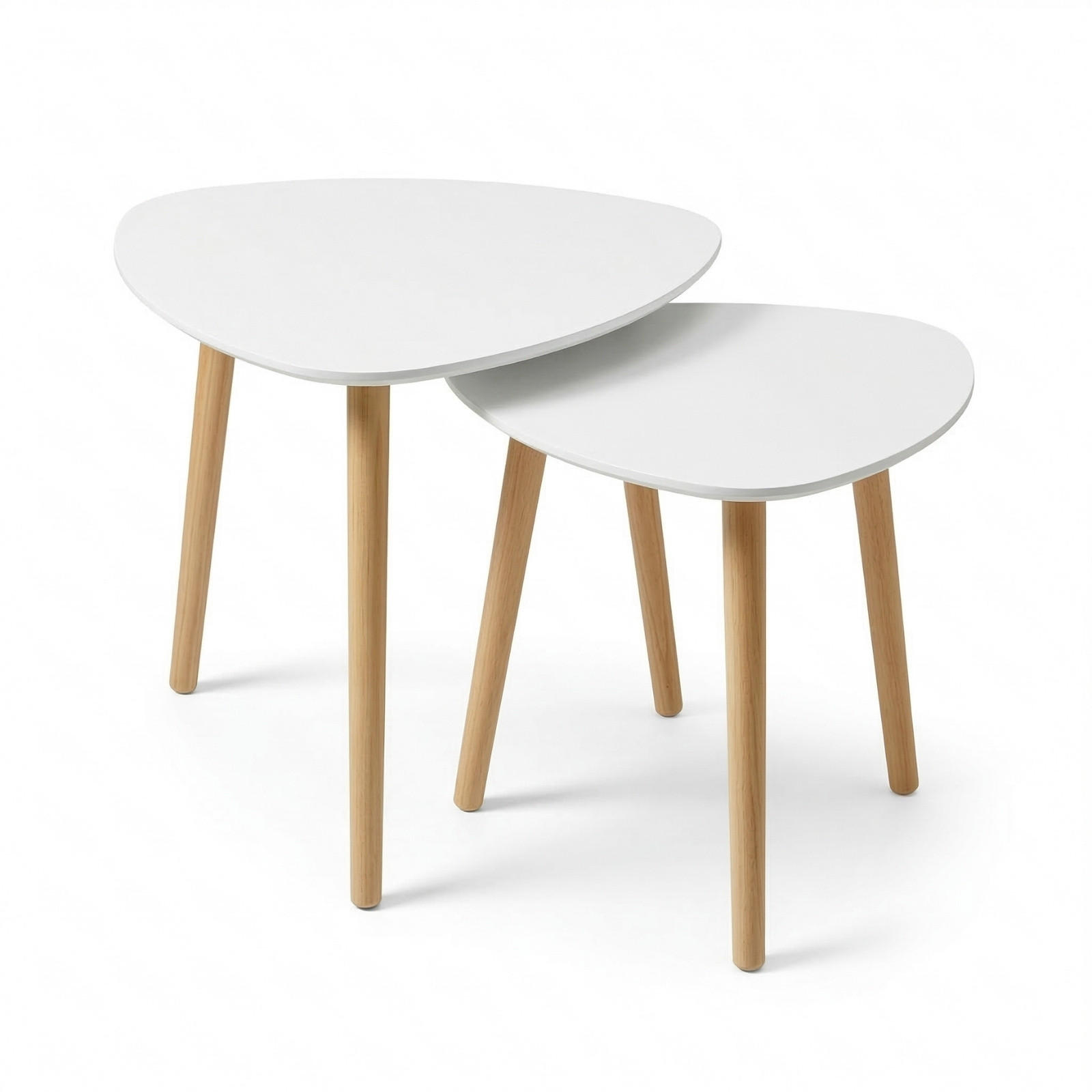 COUCHTISCH-SET Bini 2er-Set - Weiß, Holzwerkstoff (45/45/44.5cm) - EDAXO