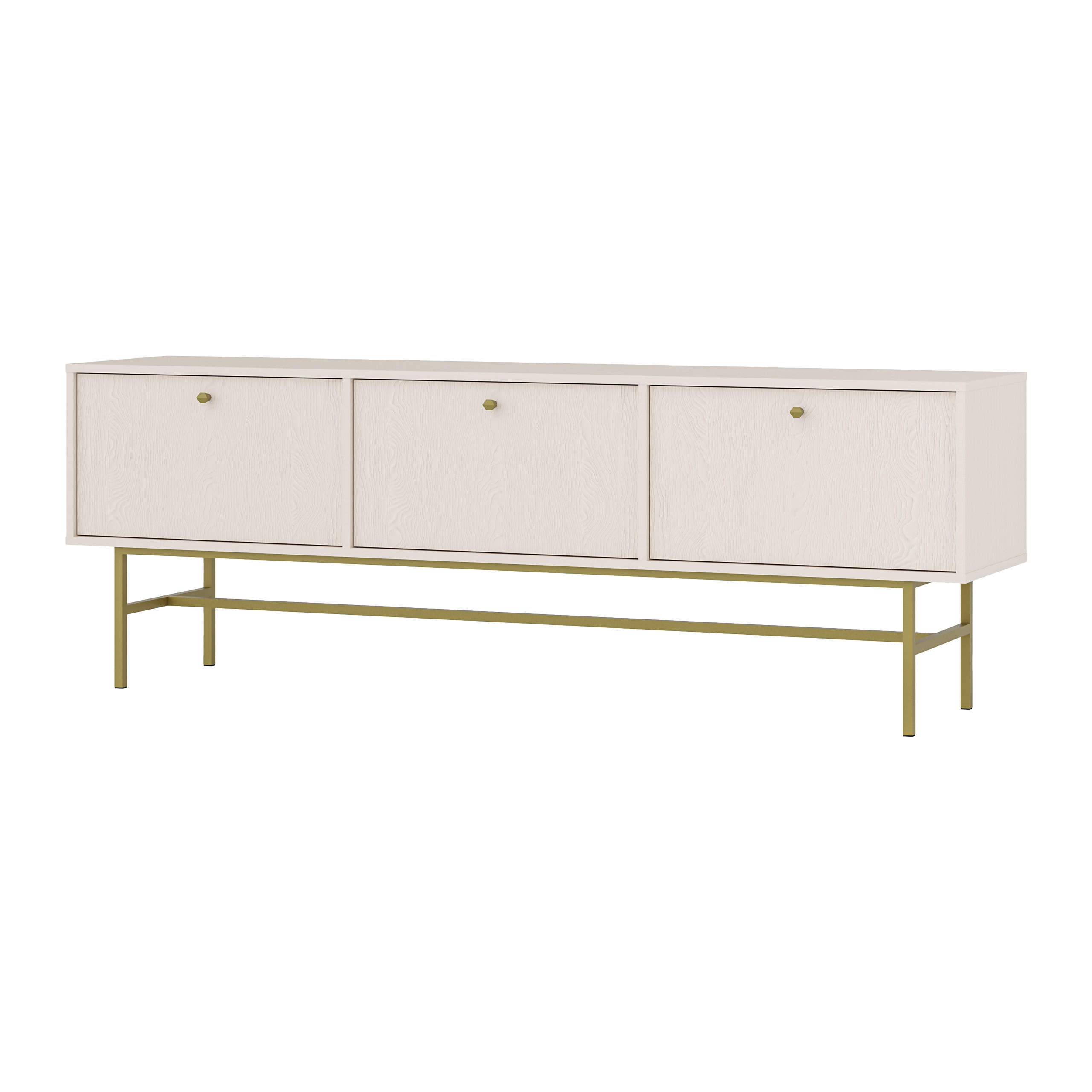 LOWBOARD TORINO 180x40,8x62,5 cm mit 3 Türen Beige - Beige, Holzwerkstoff (180/62.5/40.8cm) - MASSENO