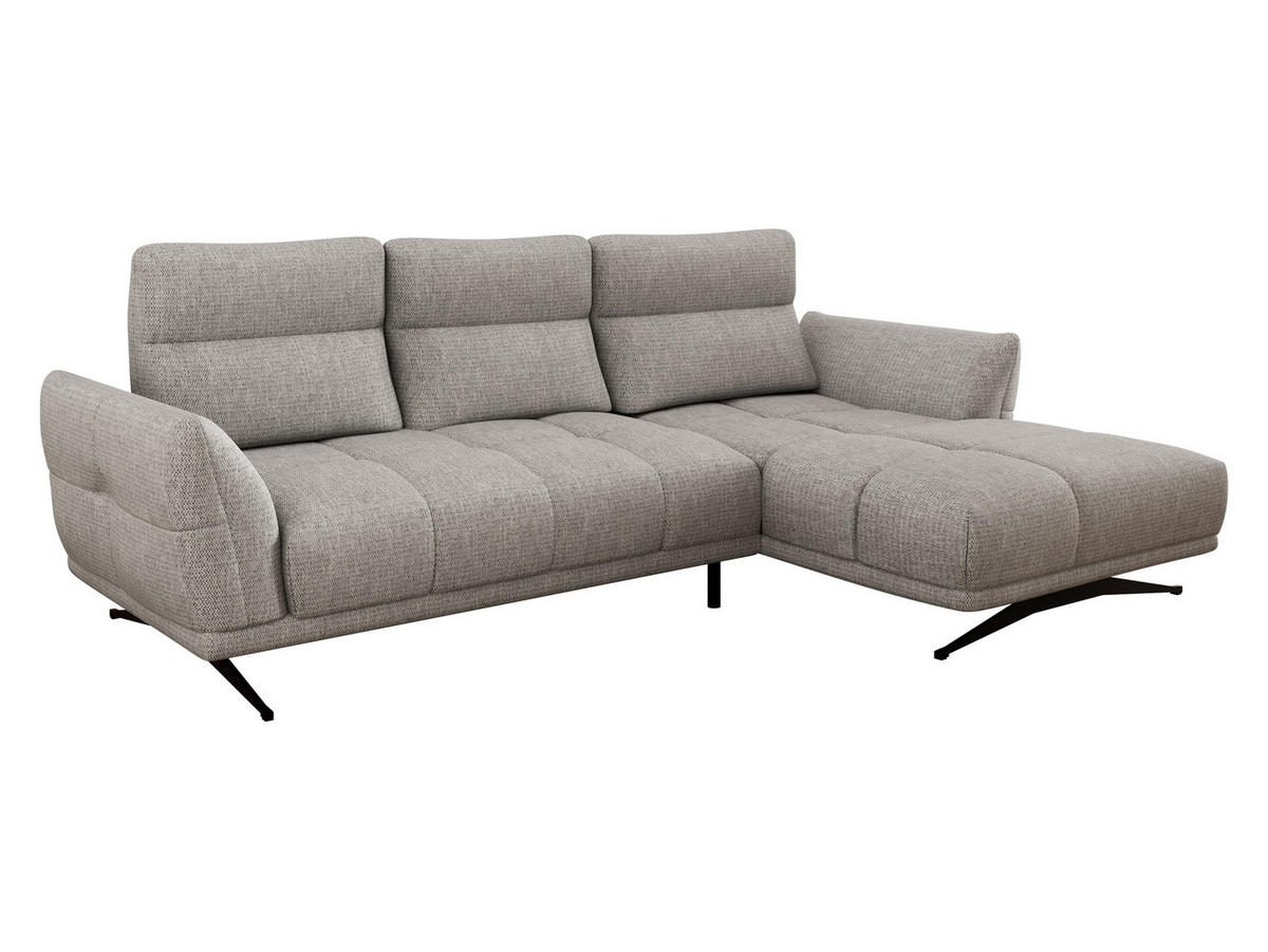 ECKSOFA Giovanni Z LCH, Seite: Rechts 2R-LC - Hellbraun/Schwarz, Holz/Textil (298/195cm) - MIRJAN24