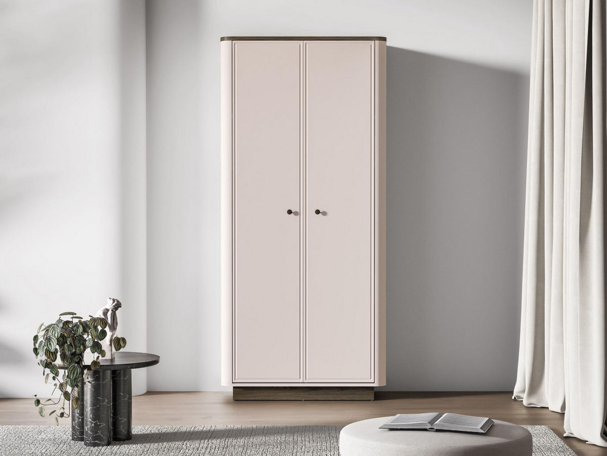KLEIDERSCHRANK Vilavio Kaschmir/Eicheoptik, 92 cm - Taupe/Dunkelbraun, Holzwerkstoff/Metall (91.6/191.5/53cm) - Selsey