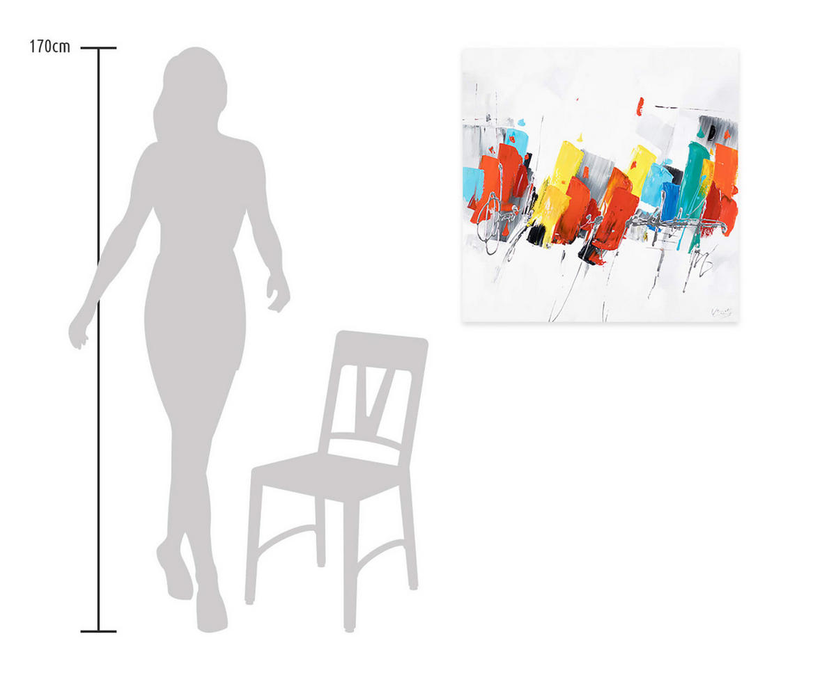 ÖLGEMÄLDE 80/80 cm - Weiß, Holz/Textil (80/80cm) - KUNSTLOFT