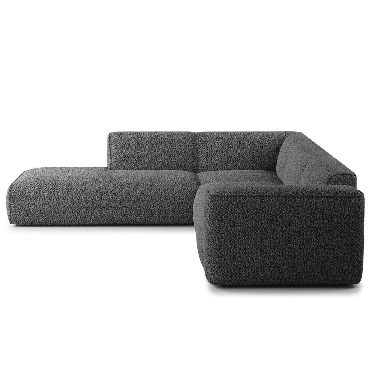 3-SITZER ECKSOFA mit Recamiere - Anthrazit/Schwarz, Kunststoff/Textil (295/231cm) - home24