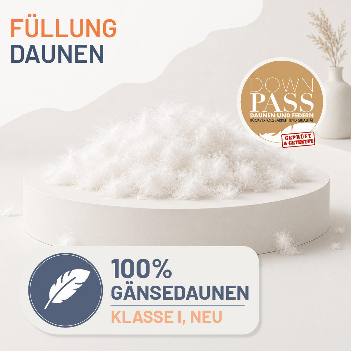 DAUNENDECKE 240x220 Extra Leicht, FIRST CLASS Sommerdecke 100% Gänsedaunen - Weiß, Textil (240/220cm) - casimum