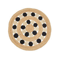 TEPPICH geflochten Hovit 140/140 cm - Beige, Naturmaterialen (140/140cm) - Beliani