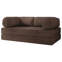 BETTSOFA ALVIO aus Schaumstoff Cordstoff Braun Schlaffunktion - Braun, Textil (170/68/80cm) - MASSENO