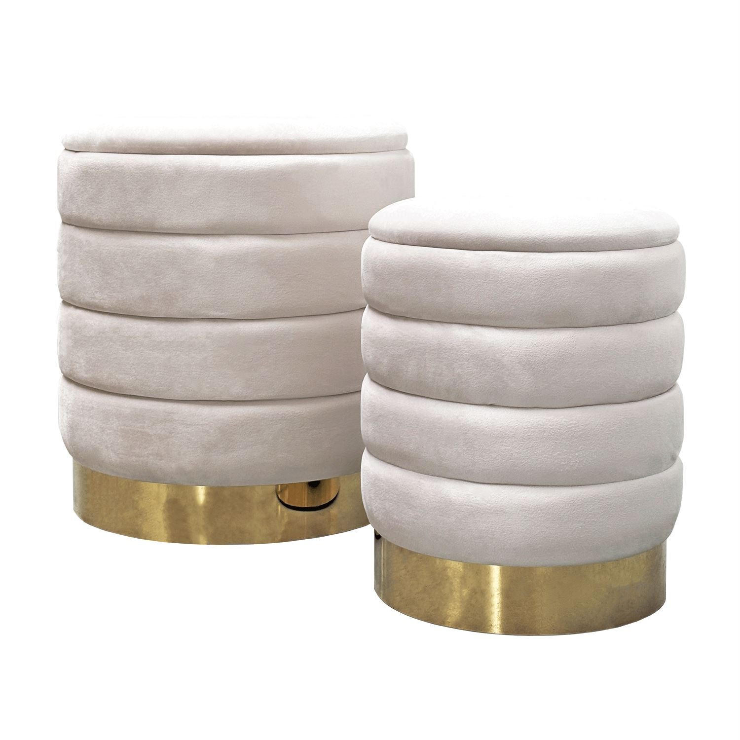 Lookway Pouf-Set Beige 40x45x40 cm