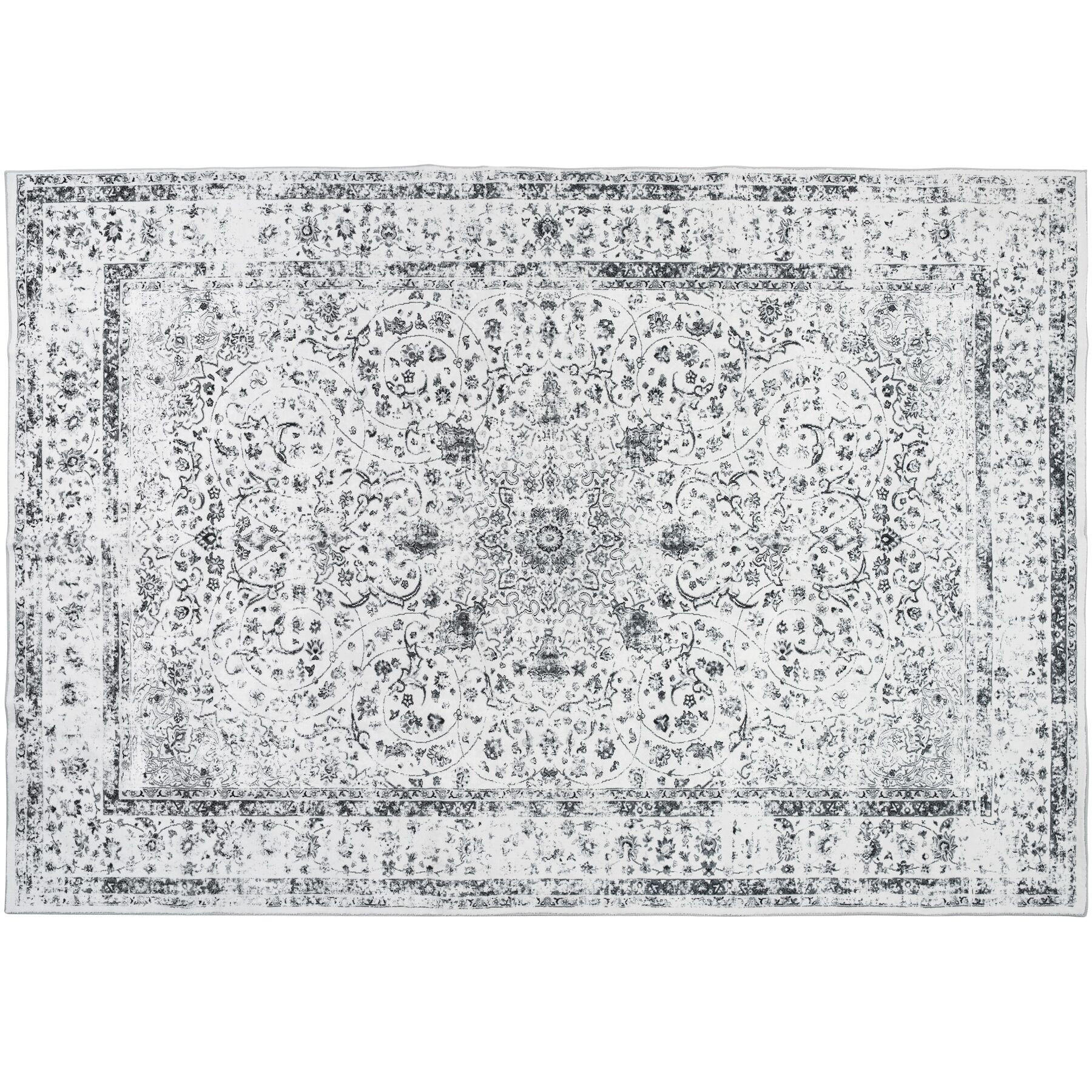 TEPPICH Vintage Design Aliya,rutschfeste Unterseite,grau - Grau, Kunststoff (160/230cm) - tectake