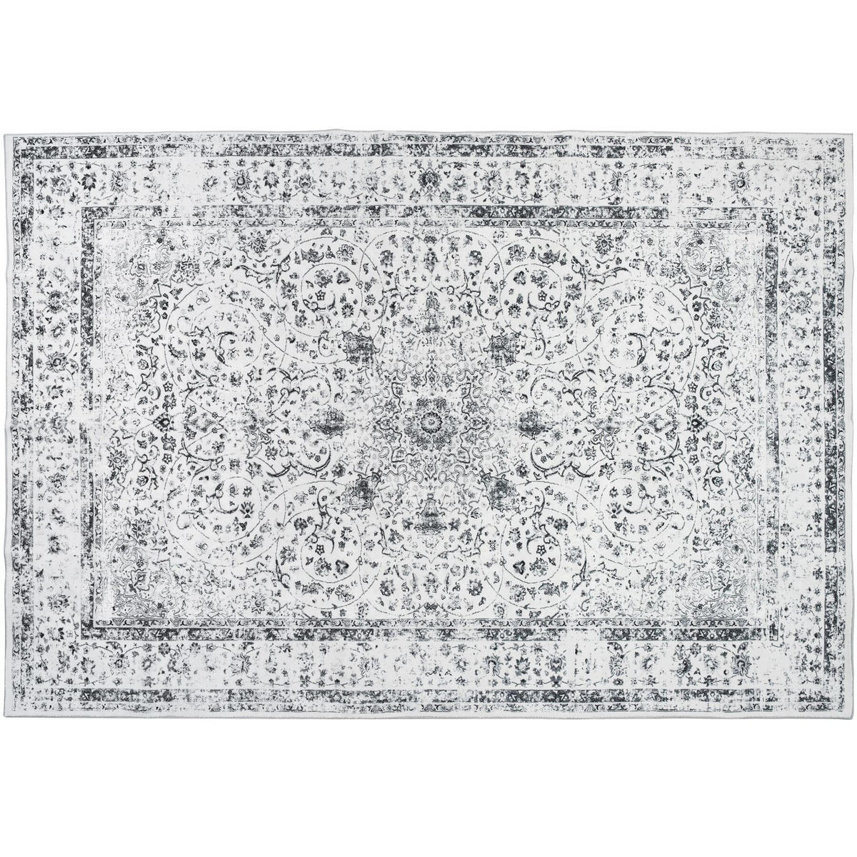 TEPPICH Vintage Design Aliya,rutschfeste Unterseite,grau - Grau, Kunststoff (160/230cm) - tectake
