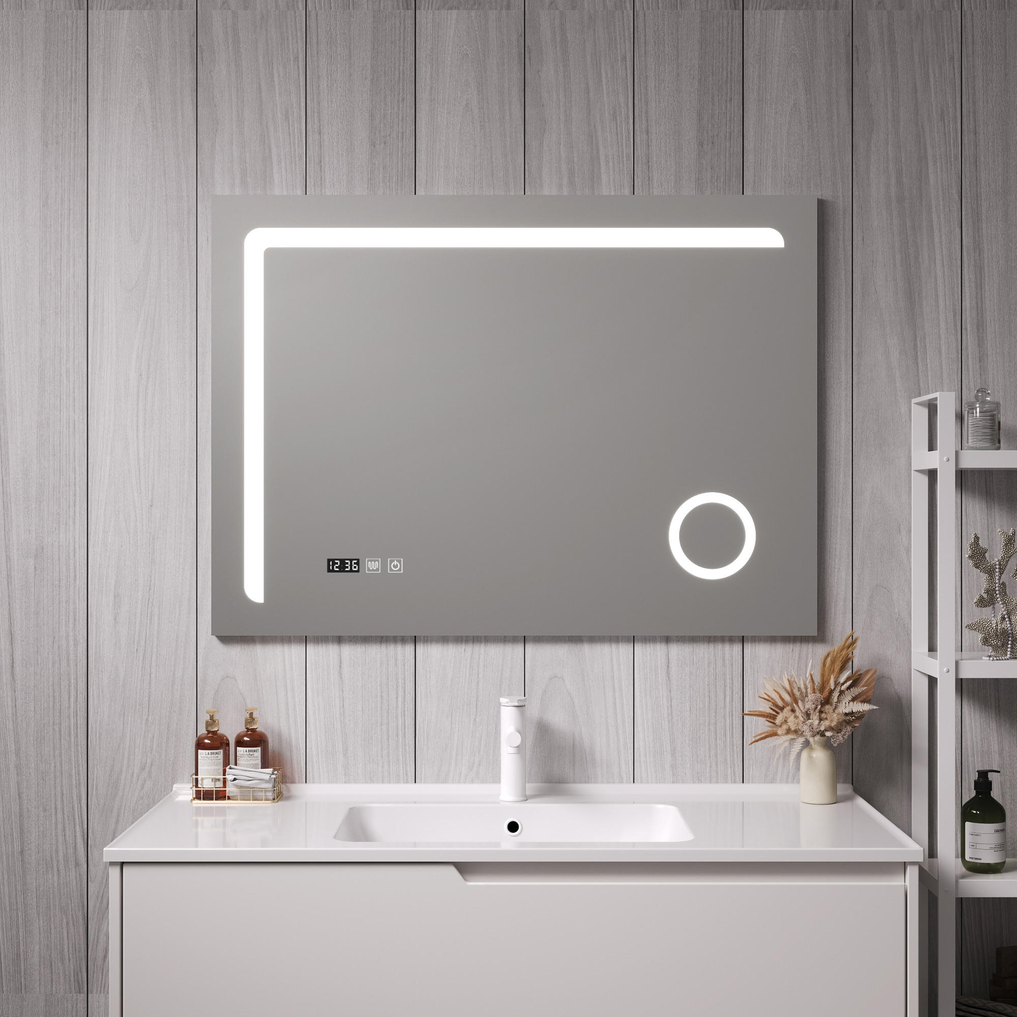 BADEZIMMERSPIEGEL Chambave - Silberfarben, Glas/Metall (100/70/3cm) - pro.tec