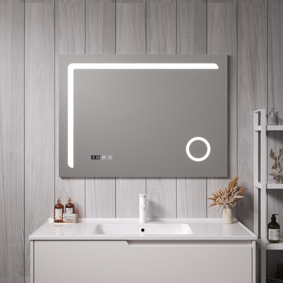BADEZIMMERSPIEGEL Chambave - Silberfarben, Glas/Metall (100/70/3cm) - pro.tec