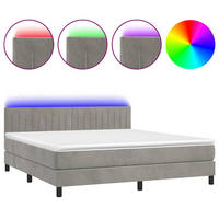 BOXSPRINGBETT 180/200 Cm Grau Samt - Grau, Textil (180/203cm) - vidaXL