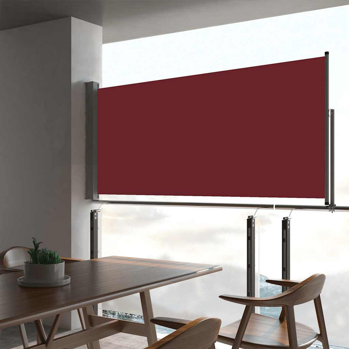 AUSZIEHBARE Seitenmarkise 60x300 cm Rot - Rot, Textil (300/60/300cm) - furnicato