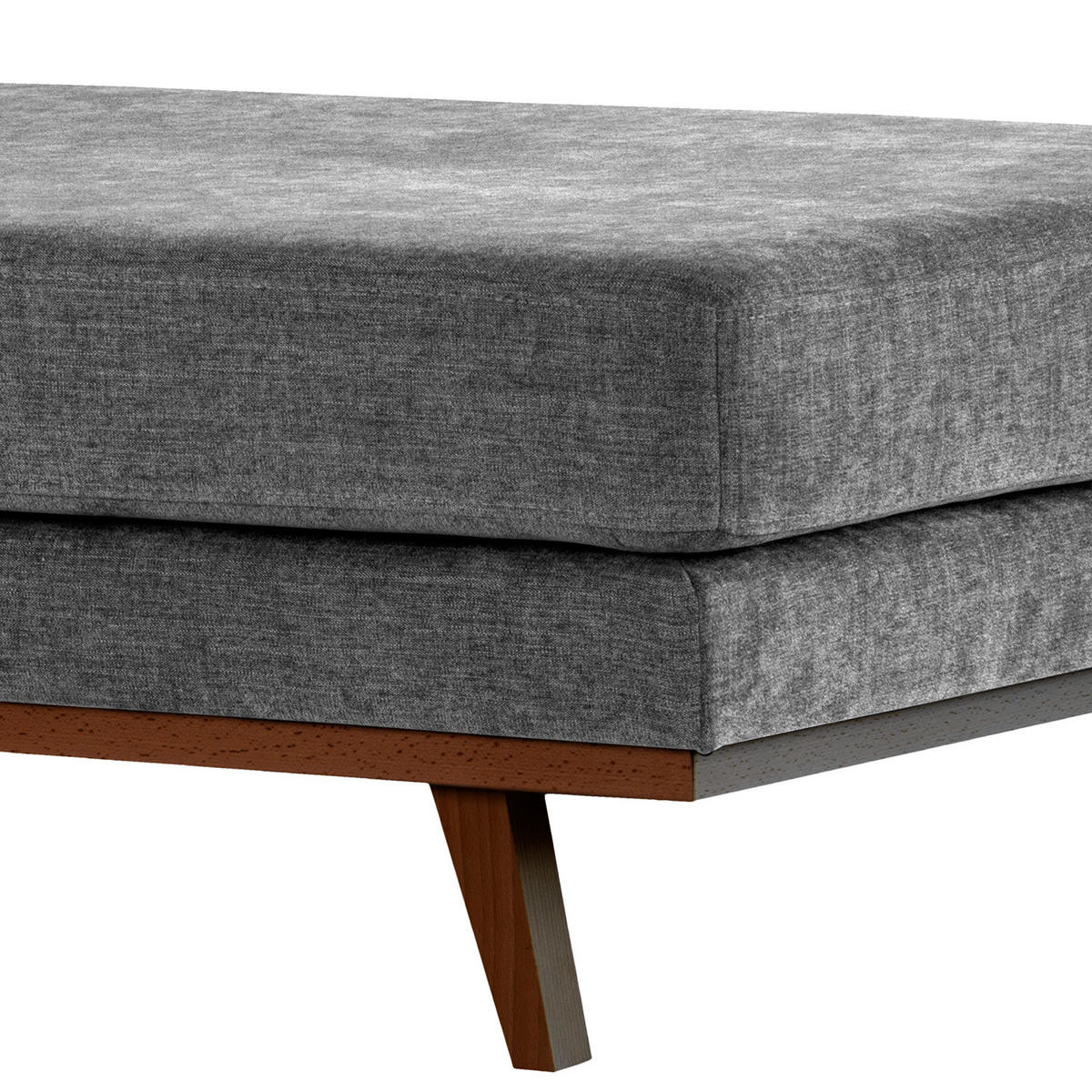 HOCKERBANK - Dunkelgrau/Buchefarben, Buchenholz/Textil (180/43/81cm) - home24