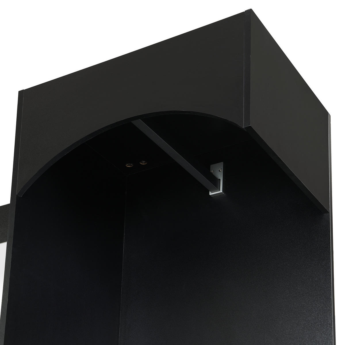 GARDEROBE-SET in Schwarz Garderobenschrank mit Spiegel und Schuhbank für Eingangsbereich und Flur, B110/T33/H185.5 cm - Schwarz, Glas/Holzwerkstoff (110/185.5/33cm) - STILVORA