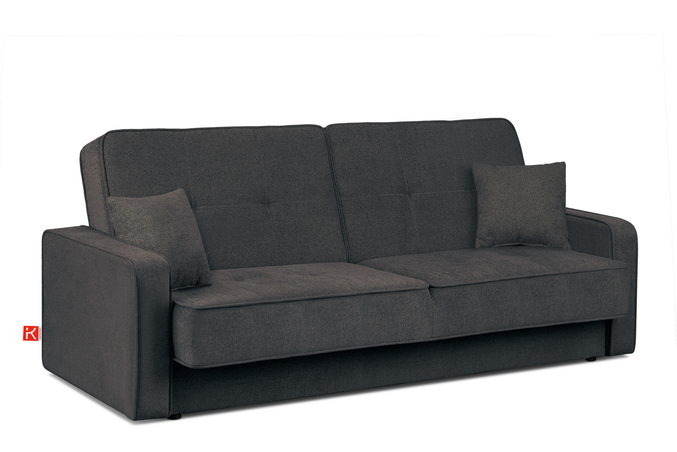 SCHLAFSOFA ORIO 3 Personen, Chenille-Stoff, marineblau/braun - Blaugrau, Textil (219/90/90cm) - KONSIMO®