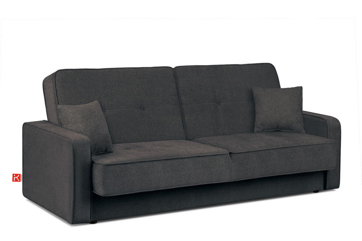 SCHLAFSOFA ORIO 3 Personen, Chenille-Stoff, marineblau/braun - Blaugrau, Textil (219/90/90cm) - KONSIMO®