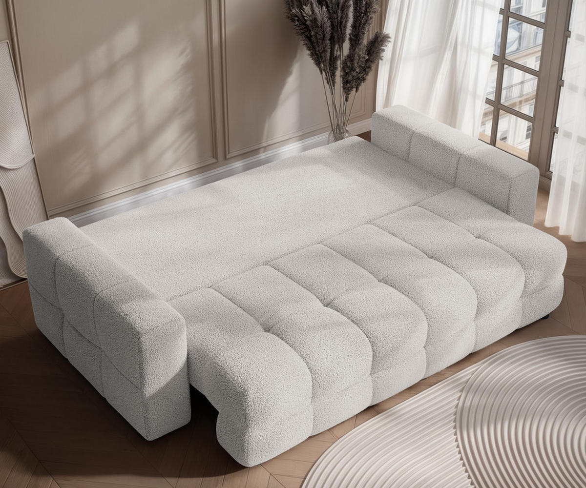 SCHLAFSOFA MOLLY mit Bettkasten, Stoff Weiß - Weiß, Textil (248/92/93cm) - Idohome