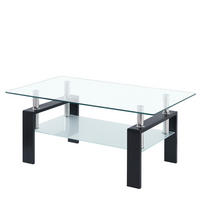 COUCHTISCH 2-stufig 100 x 60 x 44 cm Glas Metall Clear - Klar, Metall (100/60/44cm) - Meubliv