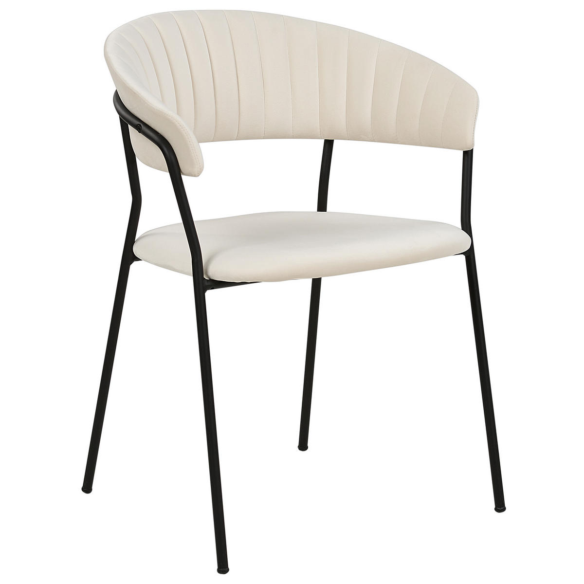 STUHL 2er-Set Samtstoff Weiß Mariposa - Weiß, Textil/Metall (55/78/55cm) - Beliani