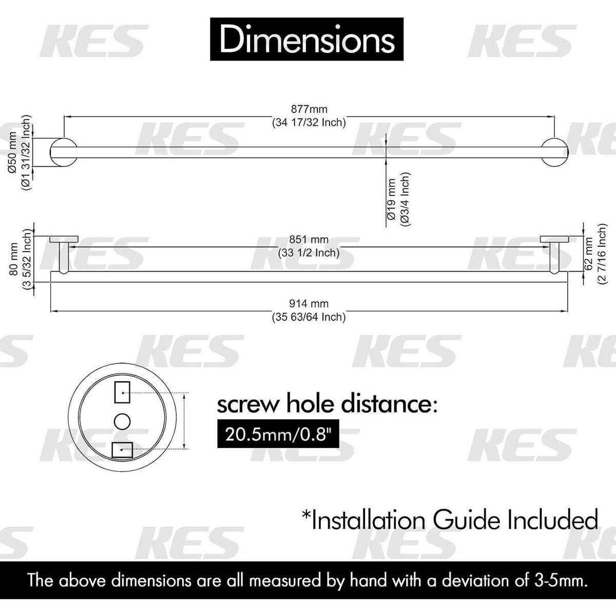 HANDTUCHSTANGE Edelstahl poliert 90 cm - Silberfarben, Metall (11.4/90.2/5.1cm)
