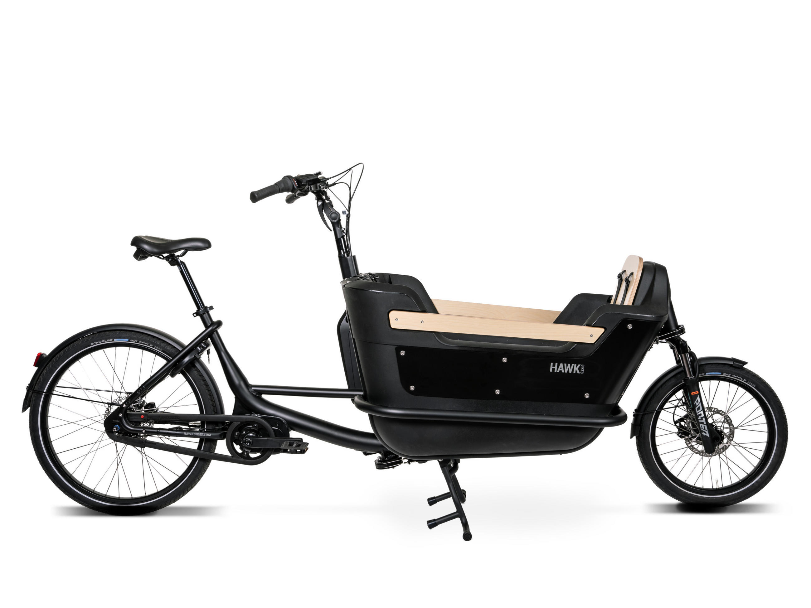CARGOBIKE Hawk E-Cargo 2.2 Bafang - Schwarz, Metall (48cm) - Hawk Bikes